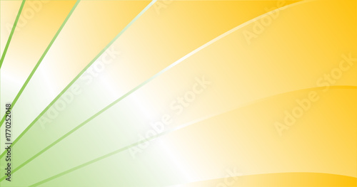 Yellow and green gradient abstract background with smooth flowing light curves and soft rays.