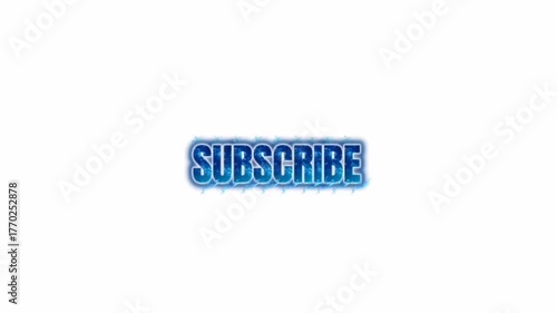 Blue glowing subscribe text with smoke effect on white black and green backgrounds