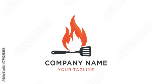 Fiery Spatula Logo Design for Culinary Businesses.