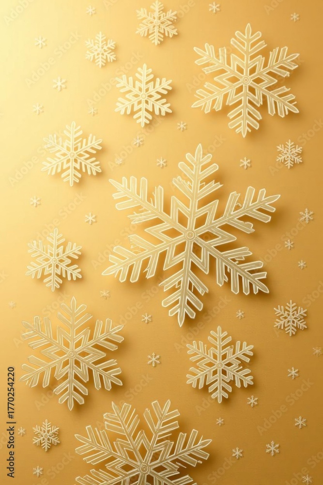 Fototapeta premium Snowflakes on a gold background