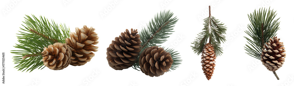 Fototapeta premium Cones and christmas tree