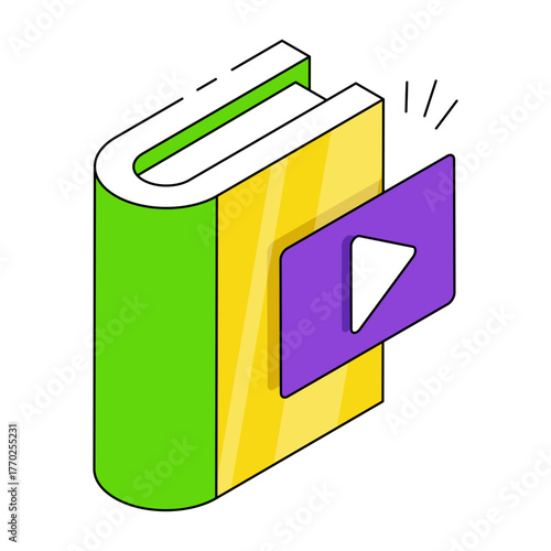 Creative design icon of audiobook