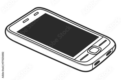 Smartphone Line Art Illustration Vector