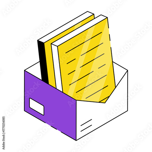 An icon design of document drawer 