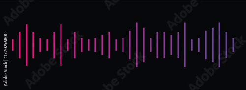 Sound vocals waves, volume and audio waves graph. Monochrome simple sound wave on transparent background. Vector sound wave icon. 