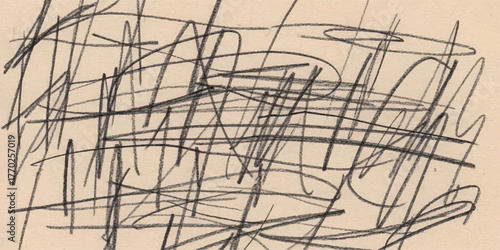 Abstract scribbled lines paper chaotic and random for artistic backgrounds or creative projects