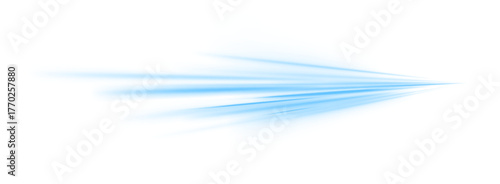 PNG blue line streak, motion blur, glowing laser curves create fast trails. Overlay adds luminous effect. Perfect for abstract visuals.