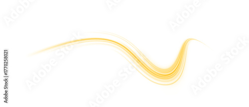 Golden yellow twirl adds dynamic energy. Festive curved line shining with elegance. Vector PNG for creative design and decorative visuals.