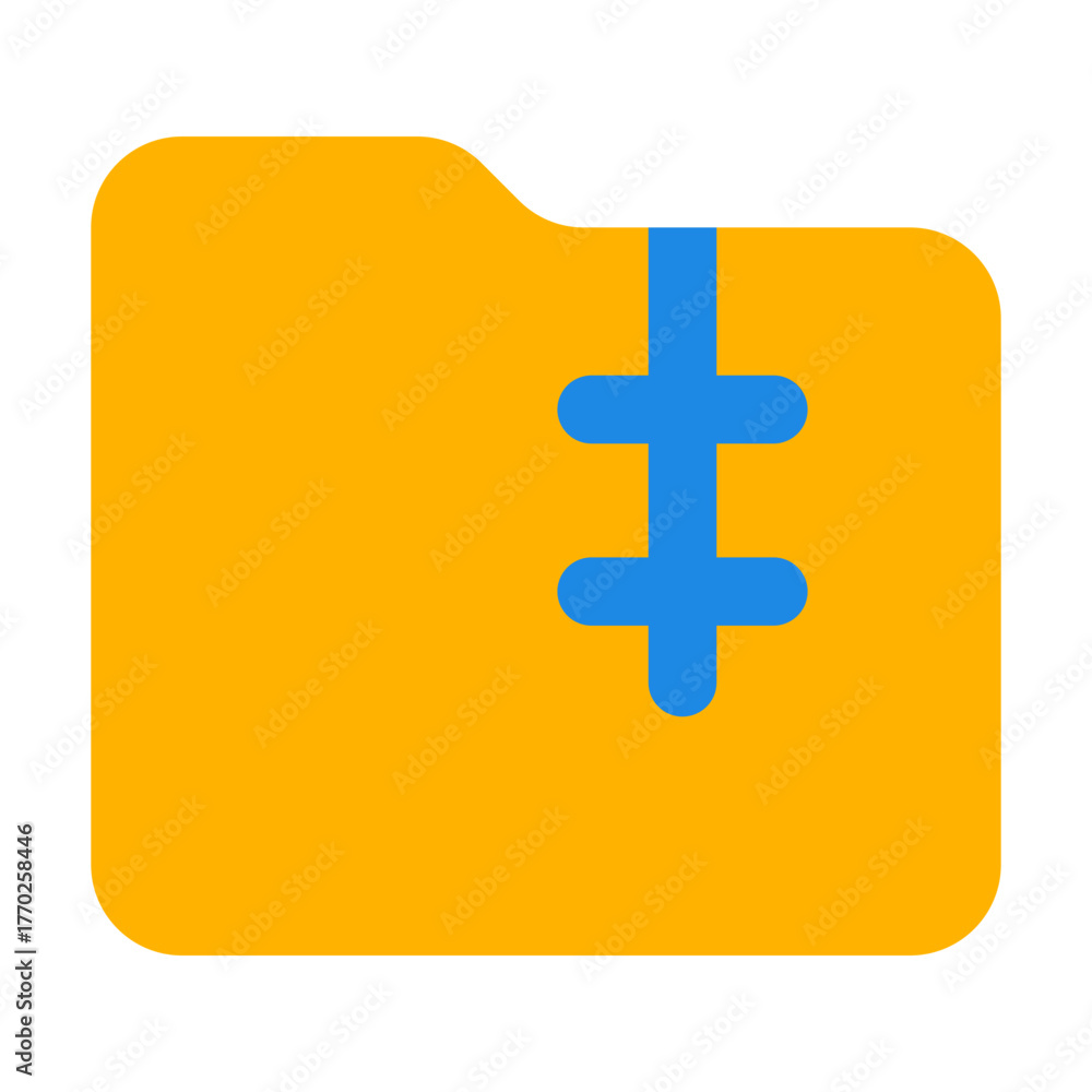 Obraz premium Zip Folder Flat Icon Vector, Colorful Folder and Document Symbol for File Management and Office Organization Concept