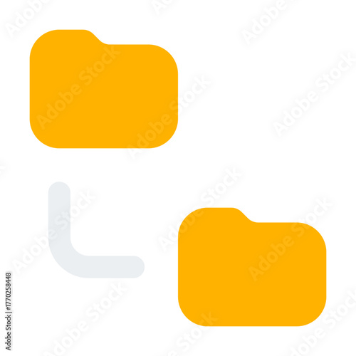 Sub Folder Flat Icon Vector, Colorful Folder and Document Symbol for File Management and Office Organization Concept