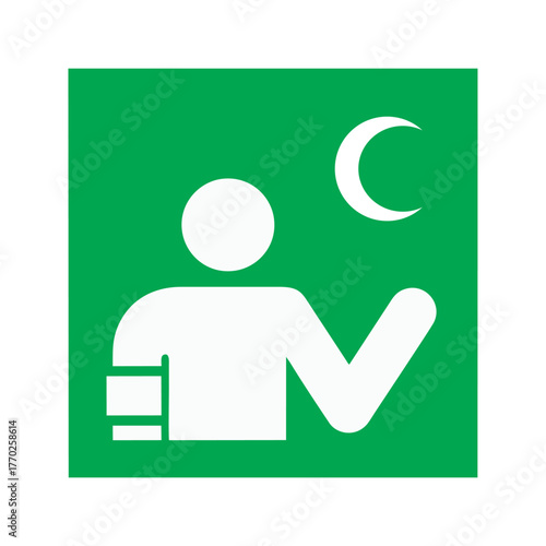 First Aid responder crescent variant vector design safety sign standar ISO 7010