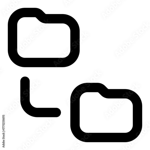 Sub Folder Line Icon Vector, Modern Outline Folder and Document Symbol for File Management and Office Organization Concept