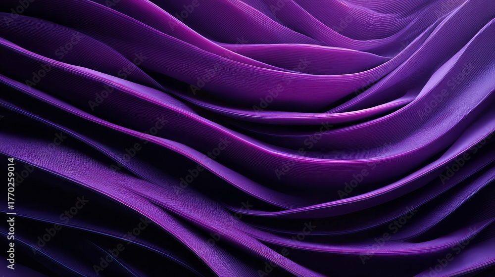 Obraz premium Dramatic purple waves abstract textile background for luxurious design projects