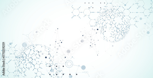 Abstract biotechnology innovation background.  Hexagons theme. Vector