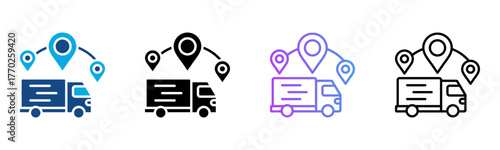 Logistics Icon Multiple Style Vector Illustration
