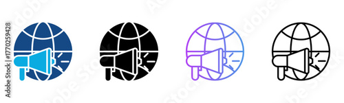 Marketing Icon Multiple Style Vector Illustration
