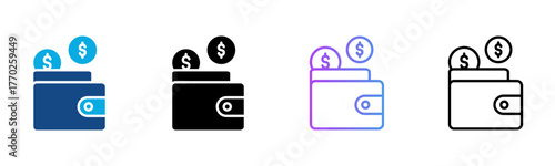 Purchasing Power Icon Multiple Style Vector Illustration
