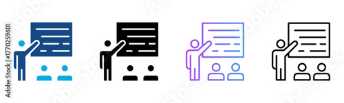 Training Icon Multiple Style Vector Illustration
