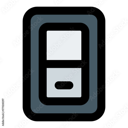 Light Switch Filled Line Icon Vector, Bold Outline Household and Furniture Symbol for Home Interior and Appliance Concept