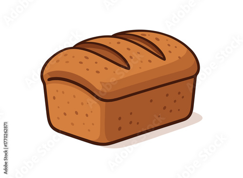 bread loaf homemade bakery and artisanal food flat vector illustration style isolated on white background