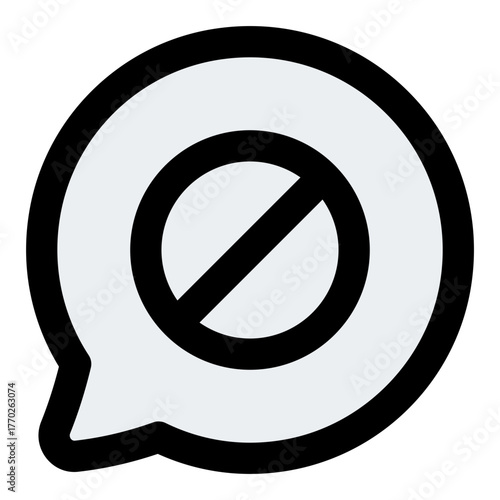 Block Chat Filled Line Icon Vector, Bold Outline Support and Communication Symbol for Customer Service and Chat Concept