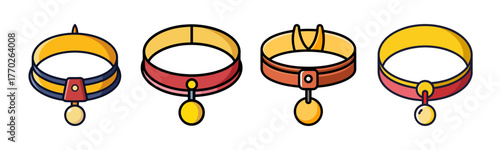 Cute cat collars with bells for pets various colors and designs