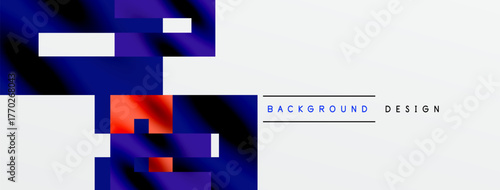 Abstract geometric design. Blue, purple hues dominate left side. White space contrasts vibrant colors. Modern aesthetic.