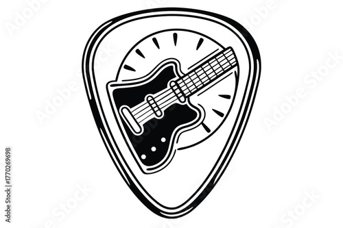 Guitar Pick Line Art Illustration