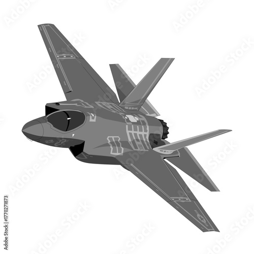 Navy Stealth 5th Generation Jet Banking Vector 