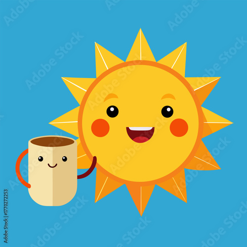 sun with a glass of milk