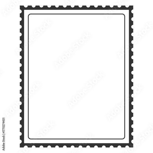 Classic Blank Postage Stamp Frame Template Vector Design