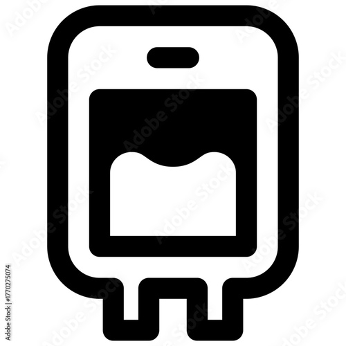 Blood donation. Outlined stroke vector icon with black-filled details.