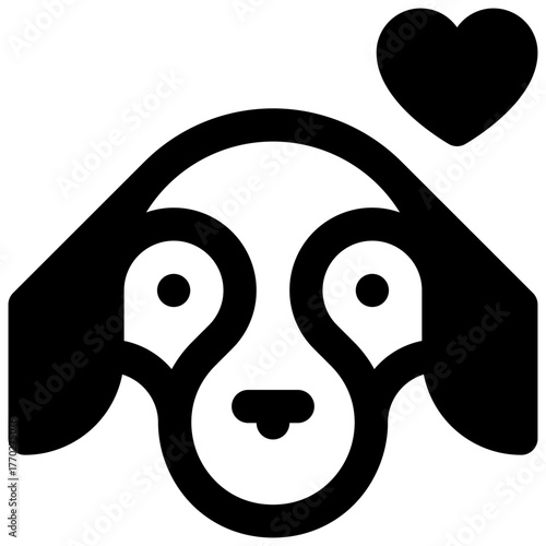 Animal shelter. Outlined stroke vector icon with black-filled details.