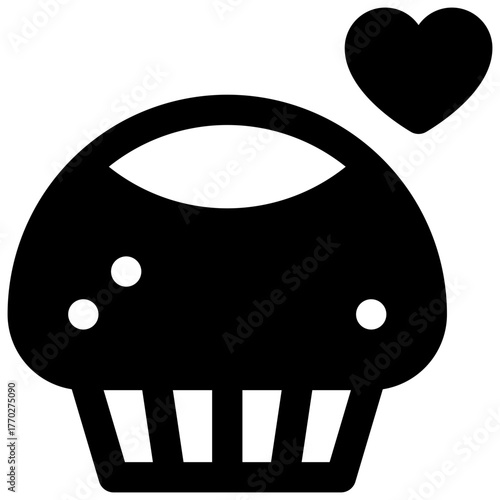 Bake sale. Outlined stroke vector icon with black-filled details.