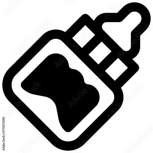 Childcare support. Outlined stroke vector icon with black-filled details.