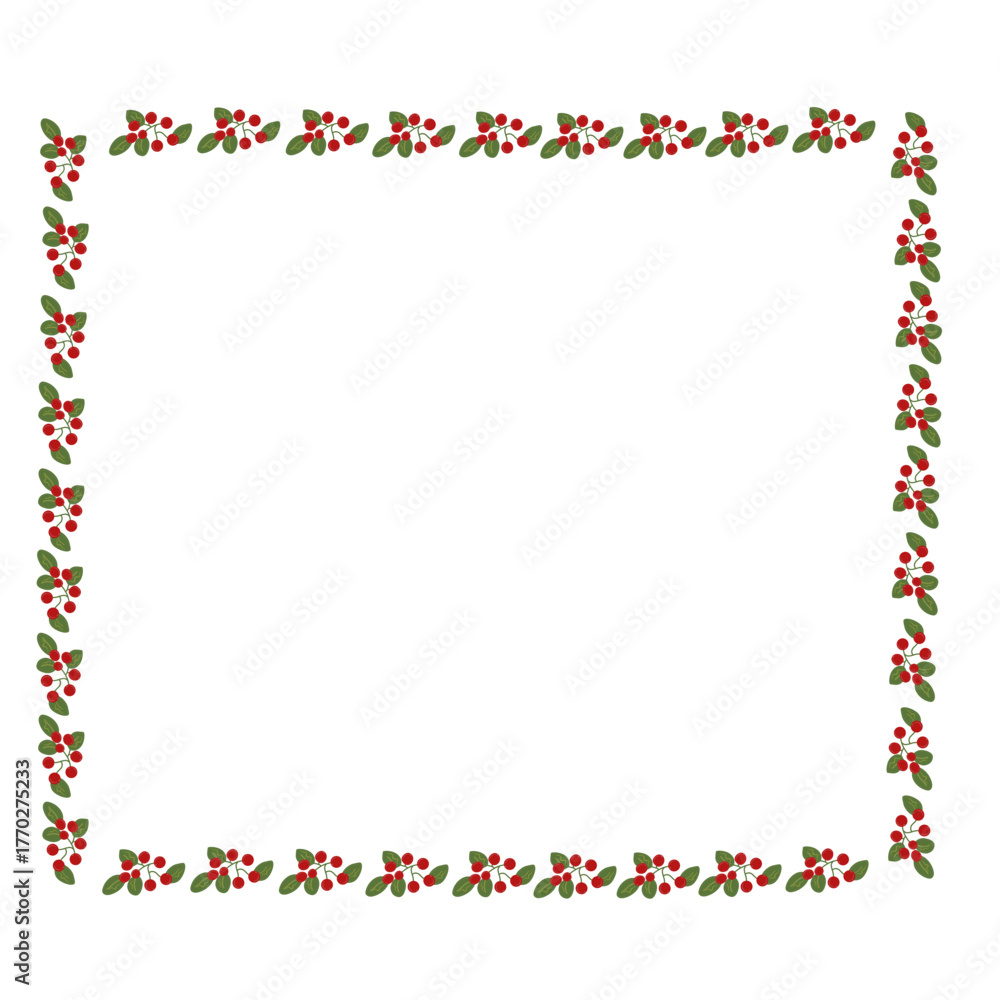 Obraz premium text box frame with holly berries