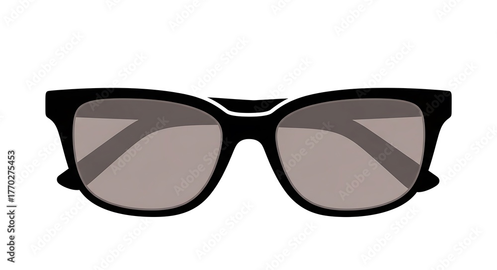 Fototapeta premium Stylish Black Eyeglasses with Tinted Lenses on a White Background.