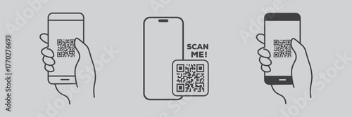 QR Code & Barcode Scan Icon Vector – Mobile & Smartphone