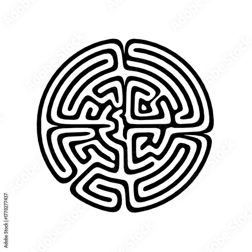 Circular maze illustration