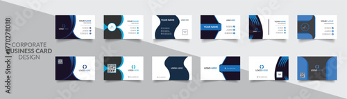 Corporate business card template vector design with creative elements and professional layout	
