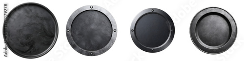 Grunge Metal Round Signs Collection on White