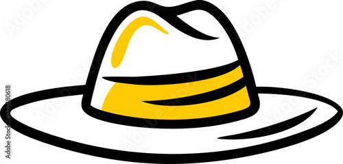 Cartoon Fedora Hat With Yellow Band headwear fashion