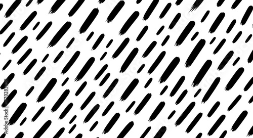Abstract Brushstroke Pattern Background for Modern Presentation, Wallpaper Design & Creative Marketing: Dynamic diagonal black ink marks on white canvas create a contemporary artistic backdrop, ideal