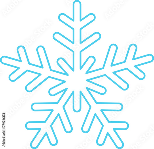 겨울 눈송이 하늘색 라인드로잉 아이콘(winter snowflake blue line drawing icon)