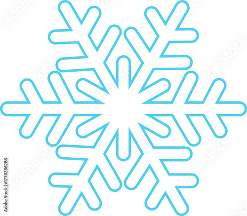 겨울 눈송이 하늘색 라인드로잉 아이콘(winter snowflake blue line drawing icon)
