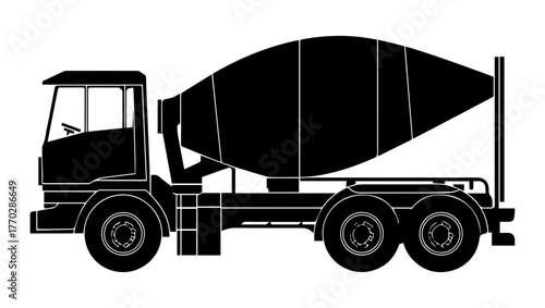 Cement Mixer Icon Set – Construction Equipment Vector