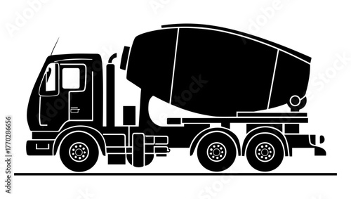 Cement Mixer Icon Set – Construction Equipment Vector
