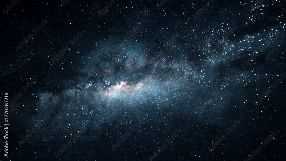 Fototapeta premium Deep space view of the Milky Way galaxy with countless stars and cosmic dust clouds