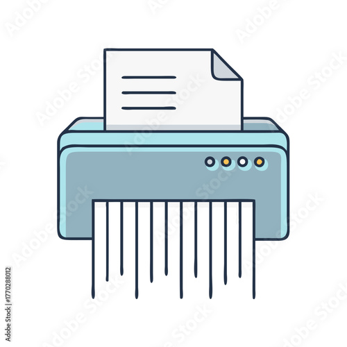 Paper shredder machine destroying sensitive documents for privacy and confidentiality policy