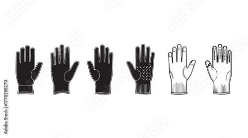 Vintage medical illustrations of hands and prosthetic devices for anatomical study silhouette